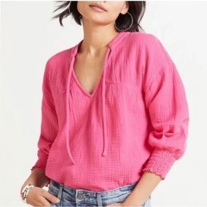 Evereve Eleanor Boxy Gauze Blouse